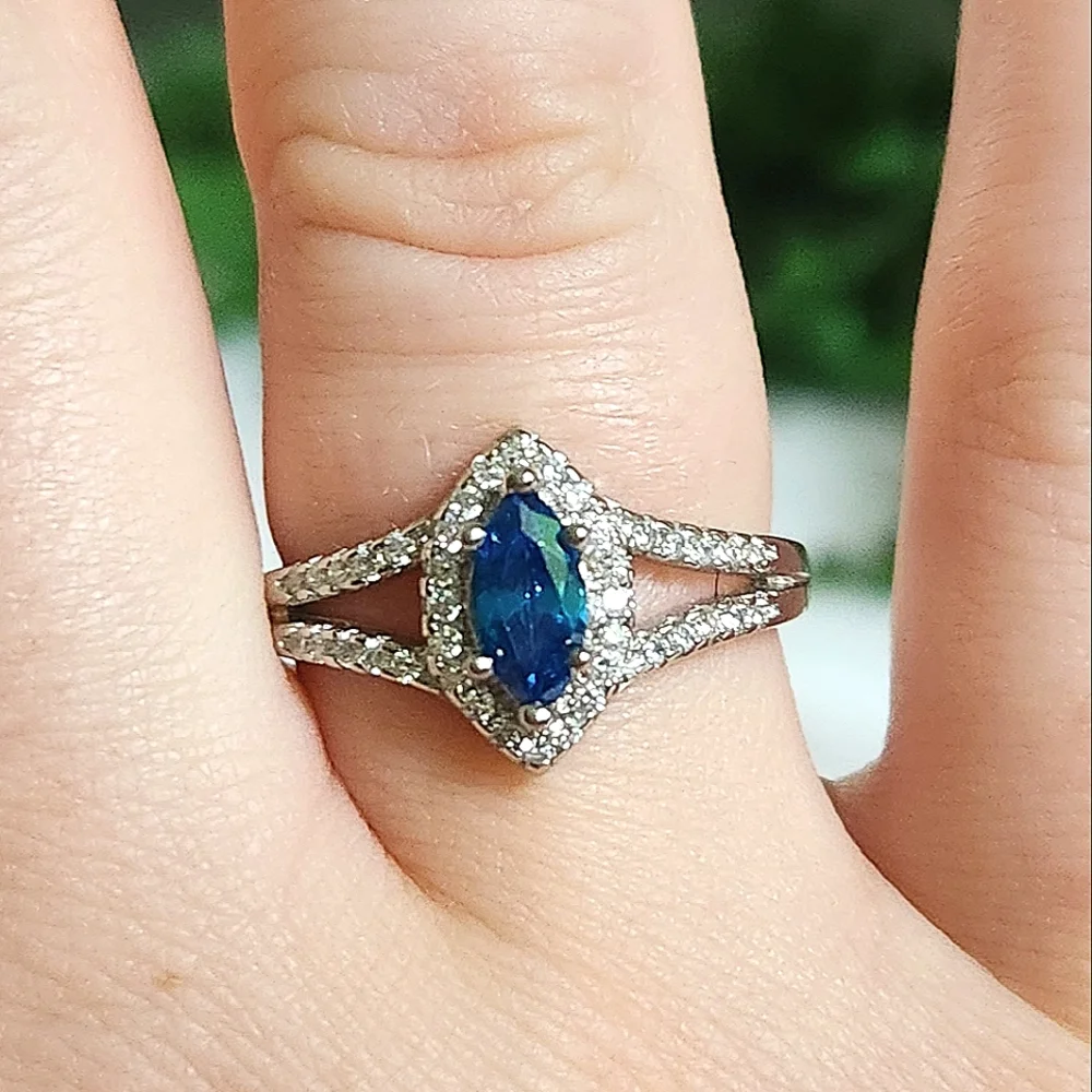 NWT Ryze Sapphire Blue Cubic Zirconia .925 Sterling Silver Ring - Size 8.75 - Picture 8 of 9